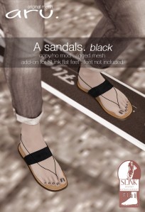 aru - A sandals black