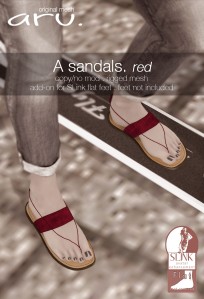 aru - A sandals red