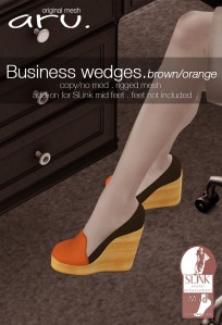 aru - Business wedges brown orange