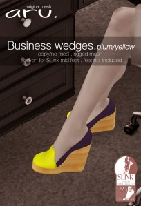 aru - Business wedges plum yellow