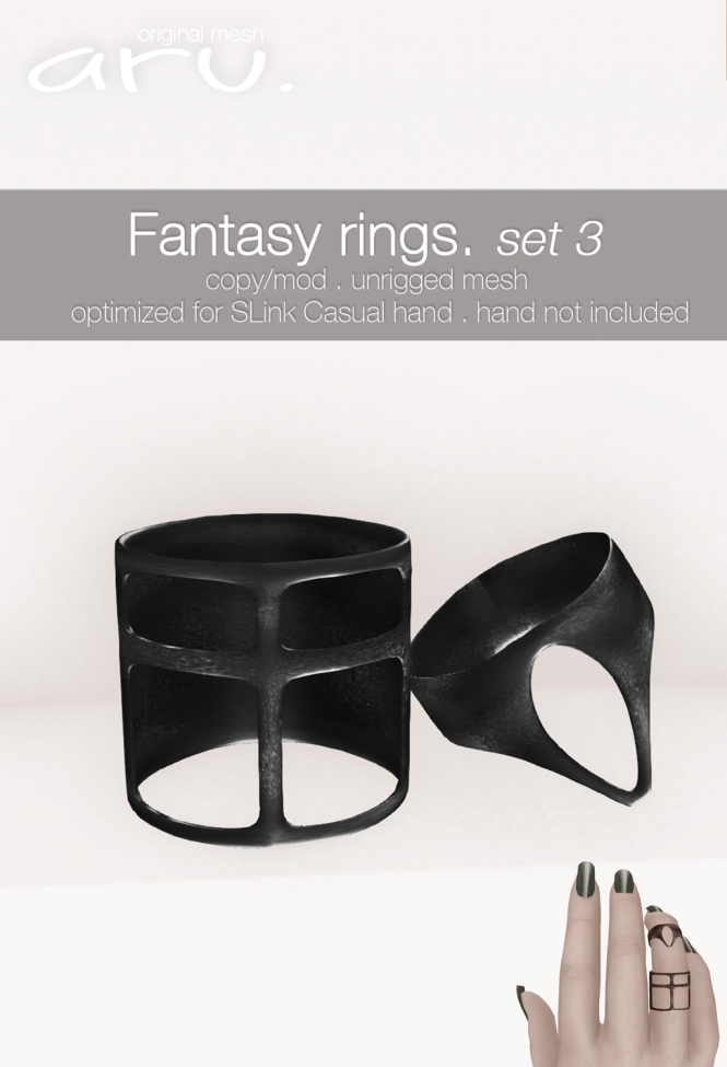 aru - Fantasy rings set 3